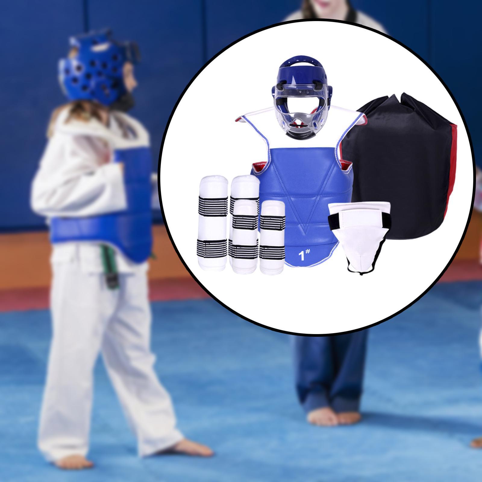 Baoblaze 6Pcs Karate Sparring Gear Full Protection Padded Boxing Equipment with Storage Bag for Sparring Training MMA Sanda Kickboxing ราคา 1,360 บาท*ส่งฟรี