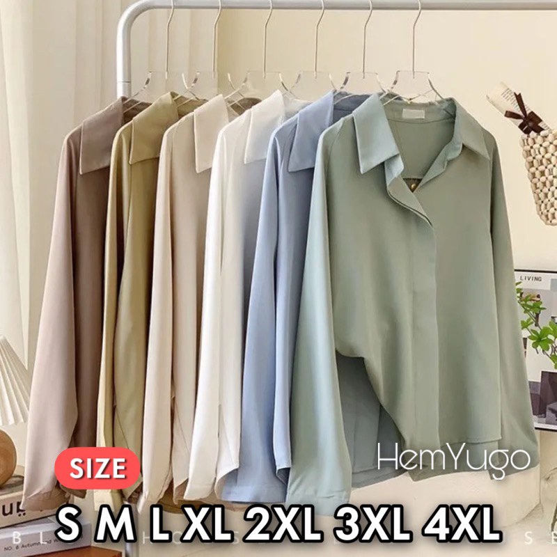 KEMEJA Fame Blouse Women Big Size Shirt Jumbo Shirt Over Size Size