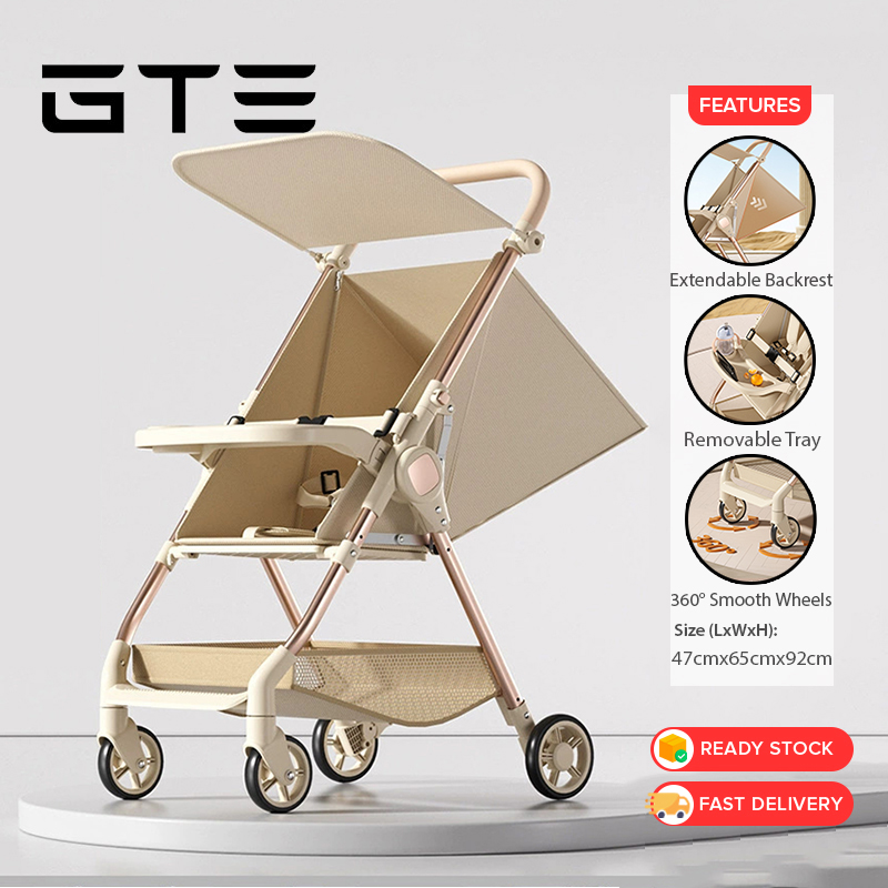 GTE Stroller Baby Lightweight Foldable Sturdy Portable Travel Strollers for Travel Strolling Kereta Sorong Bayi - Fulfilled by GTE SHOP