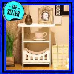 Meja Ruangan Furniture Vintage - Meja Sudut Kopi Persegi Rak Serbaguna Dekorasi