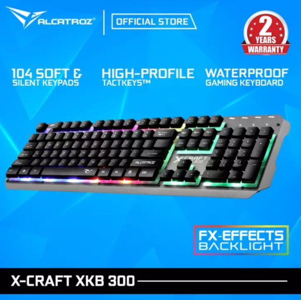 Alcatroz X-craft XKB-300 Spill Proof Gaming Keyboard with FX Backlight Effect Singapore