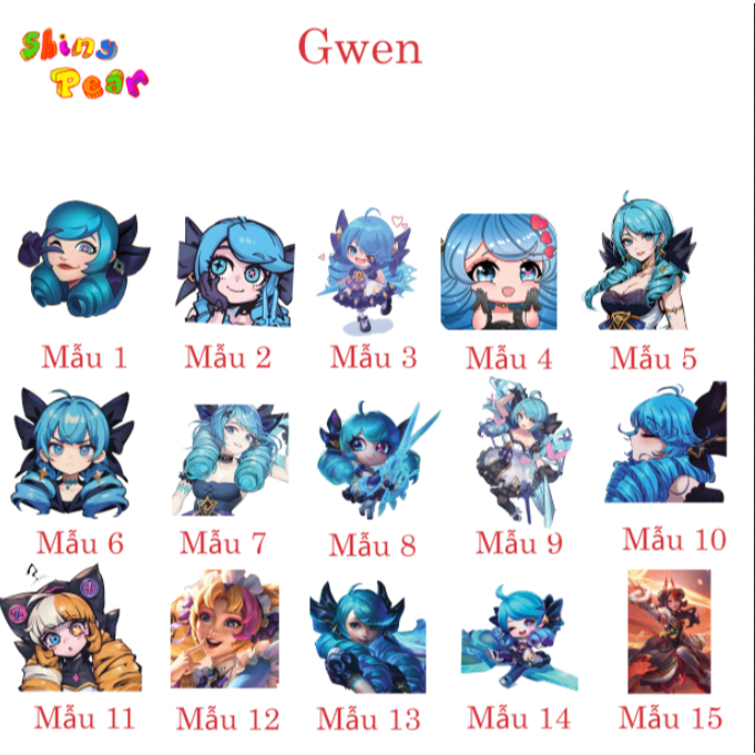 [League Of Legends] - Móc khóa / Móc chìa khóa Emoji/Emote Gwen - Búp bê ước nguyện Game Lol/Liên mi