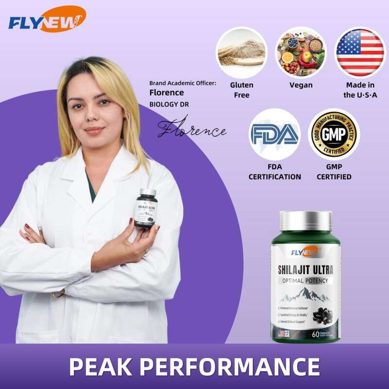 Flynew Hiệu Lực Tối Ưu| Shilajit Ultra| Chất kích thích tăng cường năng lượng, bền, miễn dịch, chất chống oxy hóa| Sản xuất tại Mỹ| 60 Viên - Chăm sóc sức khỏe