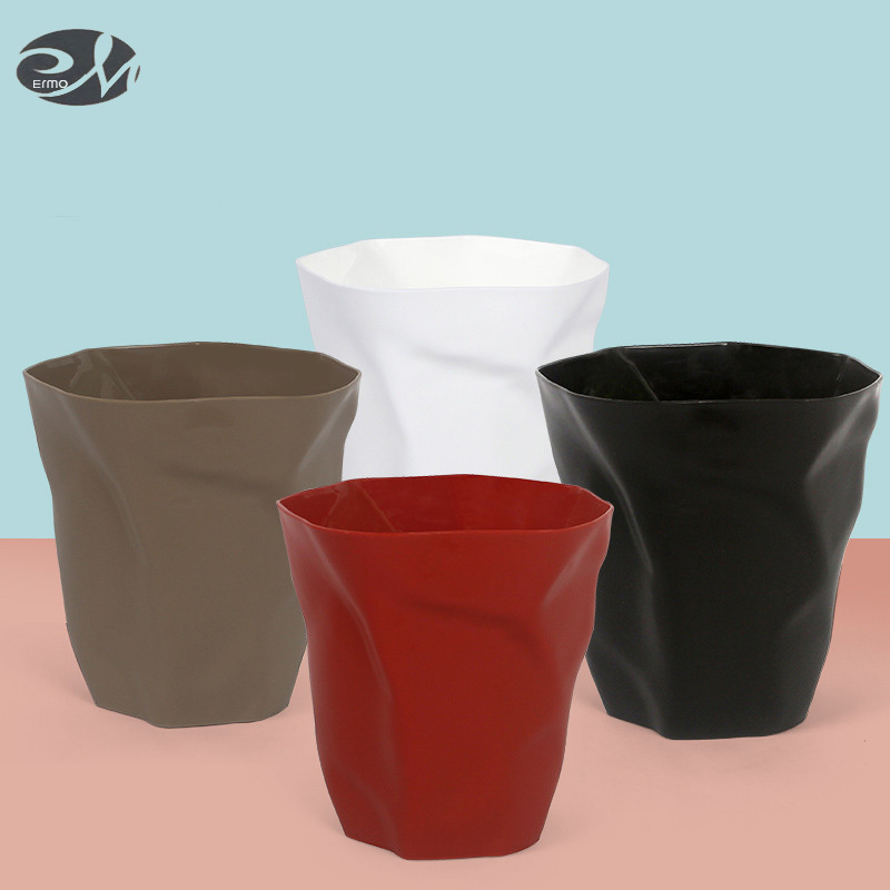 Desktop trash can mini trash can household Nordic circular lidless trash can coffee table living room office study ราคา 64 บาท*ส่งฟรี