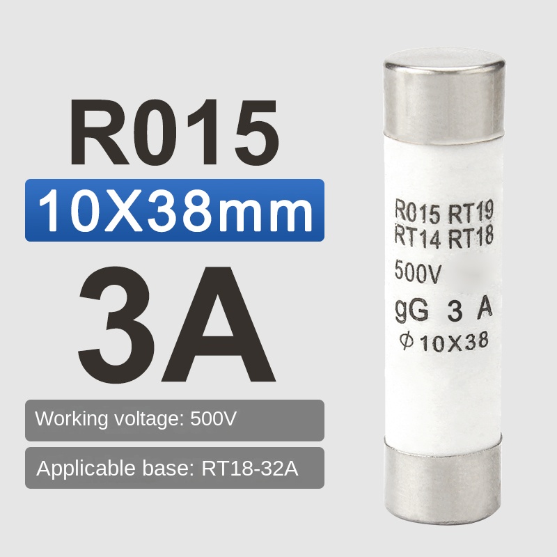 Cầu Chì Gốm 3A | RO15 RT18 RT14 - Lõi Cầu Chì 1A-32A, Kích Thước 10x38mm