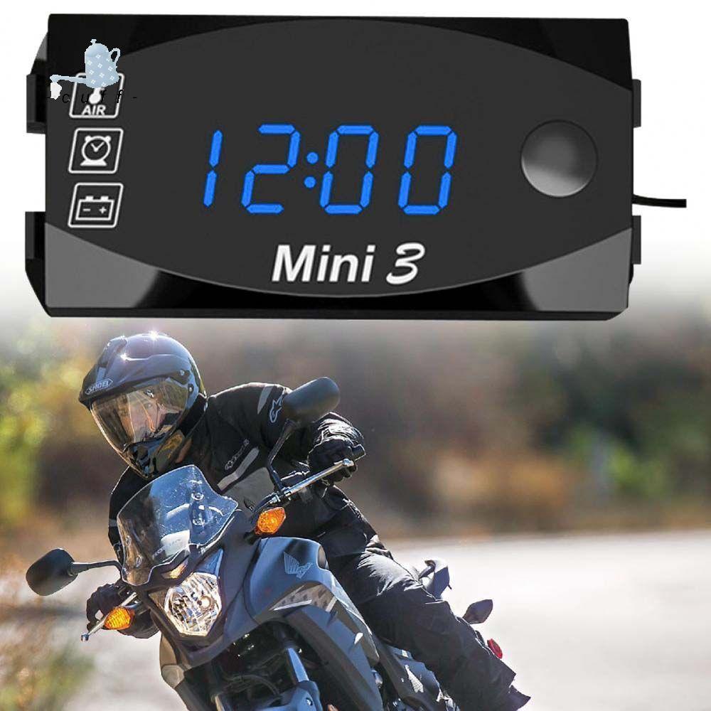 CUFF Chống nước Di động Màn hình kỹ thuật số Ba trong một IP67 Đồng hồ LED Đồng hồ điện tử xe máy Nhiệt kế Vôn kế