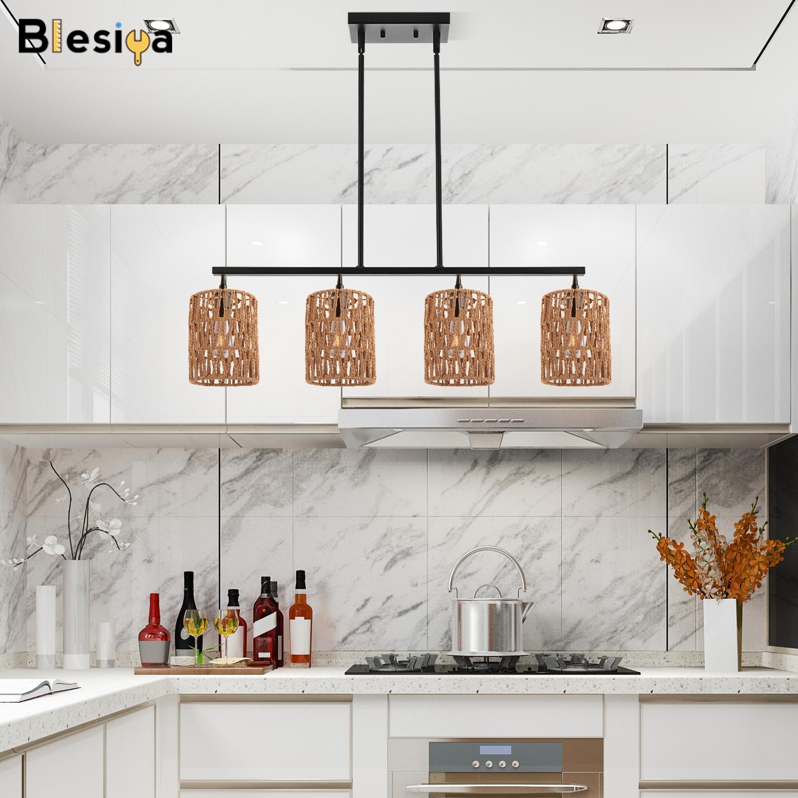 Blesiya 4Pcs Pendant Lamp Shade Rustic Chandelier Shade for Cafe Kitchen