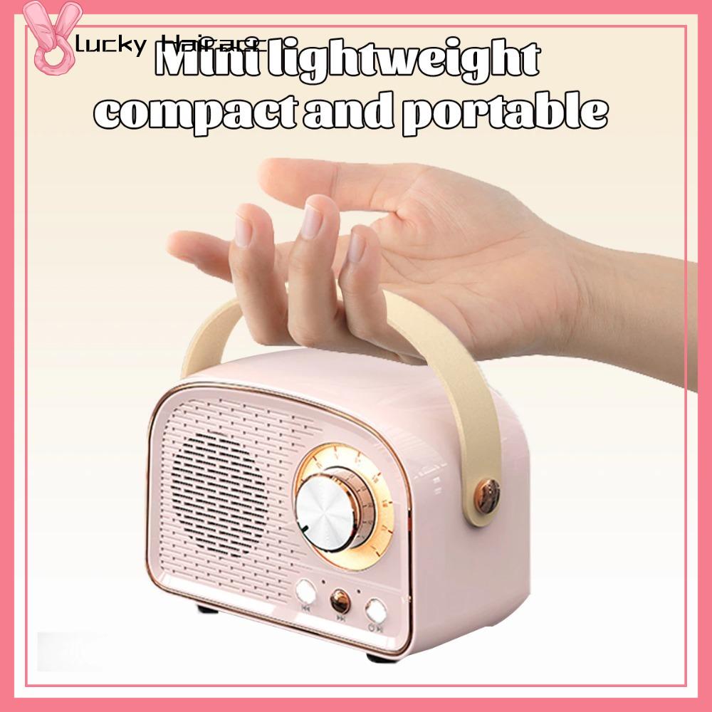 LUCKY HAIRACC Tay cầm Âm nhạc cổ điển Bộ thu FM Bluetooth tương thích 5.0 Loa Bluetooth Có Mic Radio mini