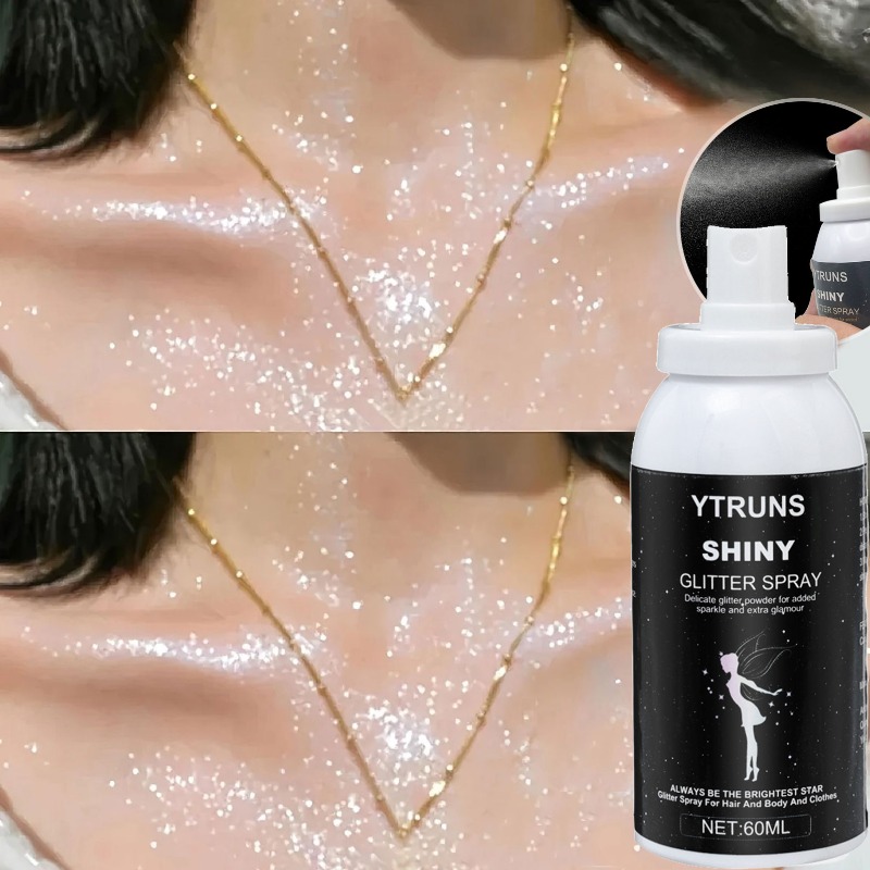 Dorisna 60Ml Bạc Tóc & long lanh cơ thể Phun lấp lánh lâu trôi độ bóng cao Mượt Bột Long Lanh Cao Phun bộ trang điểm đi tiệc