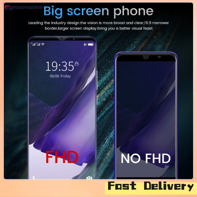 Broadfashion Note30plus 8g+512g Mobile Phone 5.8 Inch Screen Face Unlock Fingerprint Recognition Smartphone ราคา 1,476 บาท*ส่งฟรี