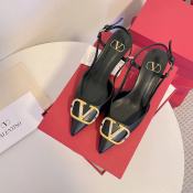 Valentino Black Crystal Diamond High Heel Sandals