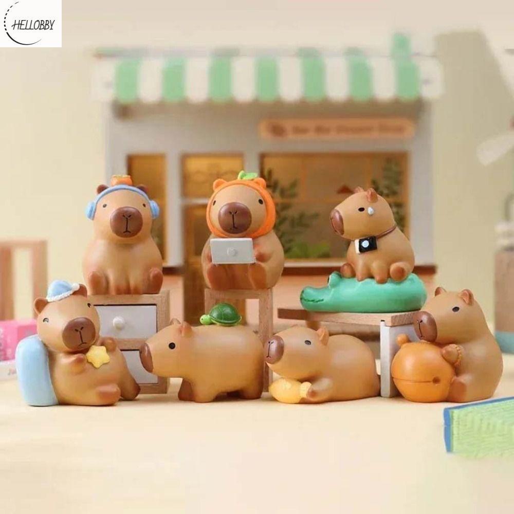 HELLOBBY Mô phỏng Mô hình capybara Nhân vật Capibara động vật Mô hình capibara mô phỏng Mô hình sưu tập Hoạt hình Mô hình động vật capybara Đồ chơi trẻ em