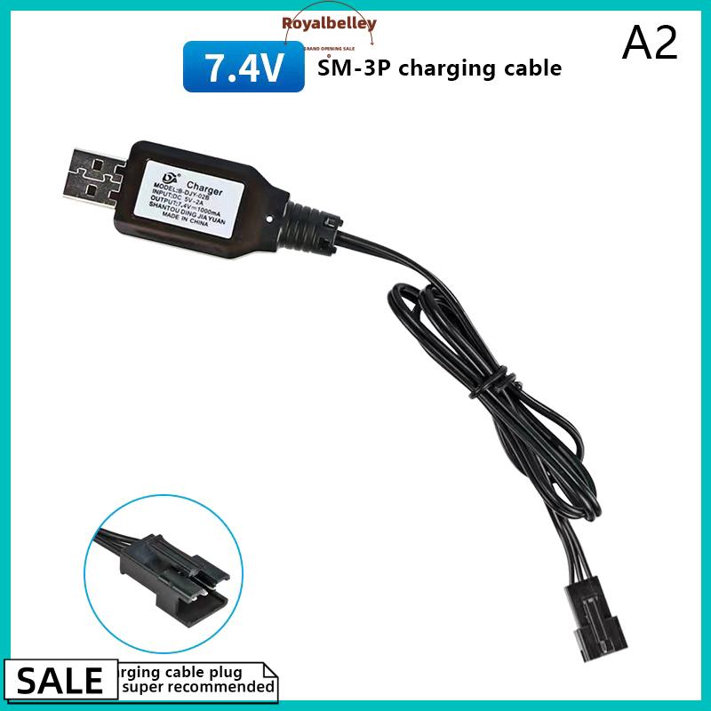 【ROYALBELLEY】 7.4V (3.7V x2) sạc SM-2P 3P SM-4P đảo ngược XH-3P 4P Li-ion pin điện RC Đồ chơi Xe thuyền USB phí - 2
