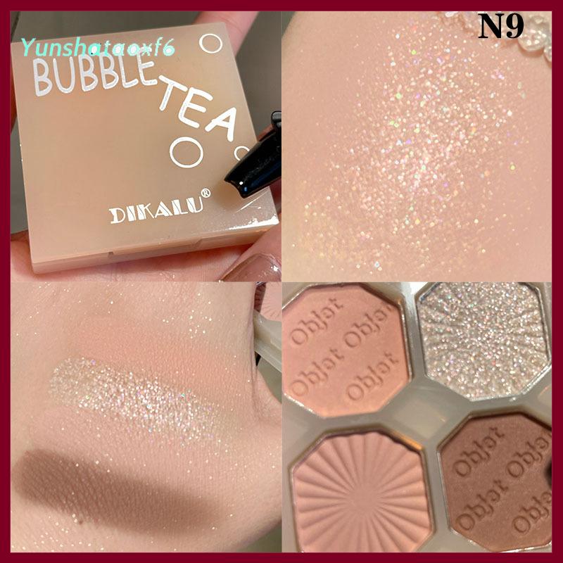 yunshataoxf Dikalu 4 màu Punk Smokey Matte long lanh Eyeshadow Palette ánh sáng lung linh Eye Shadow trang điểm Palette mát mẻ săn chắc màu xám đen EYE PALETTE - 2