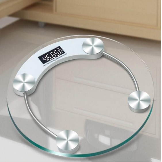 Cân sức khỏe điện tử 180KG mặt kính cường lực tròn - Hàng nhập khẩu - Cân điện tử 180KG