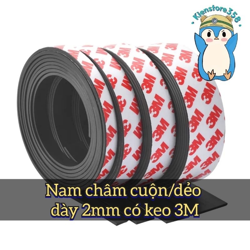 Nam châm dẻo nam châm cuộn có keo 3M Dày 2MM .kienstore358