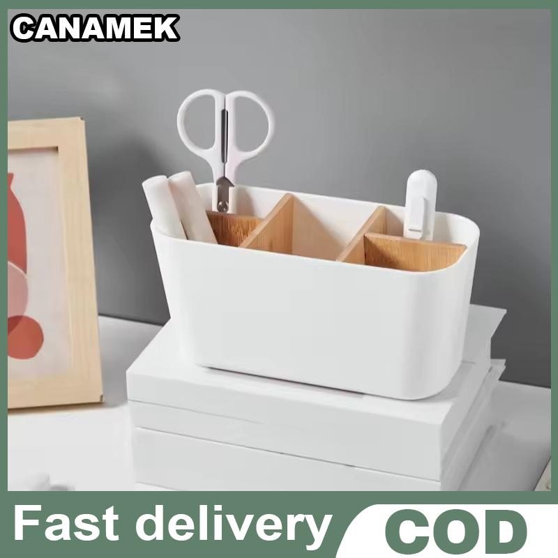 CANAMEK ที่ใส่แปรงสีฟันสำหรับห้องน้ำที่ใส่แปรงสีฟันไฟฟ้าพร้อมที่แบ่งช่องไม้ไผ่สำหรับวางบนเคาน์เตอร์ในห้องน้ำ ราคา 141 บาท*ส่งฟรี