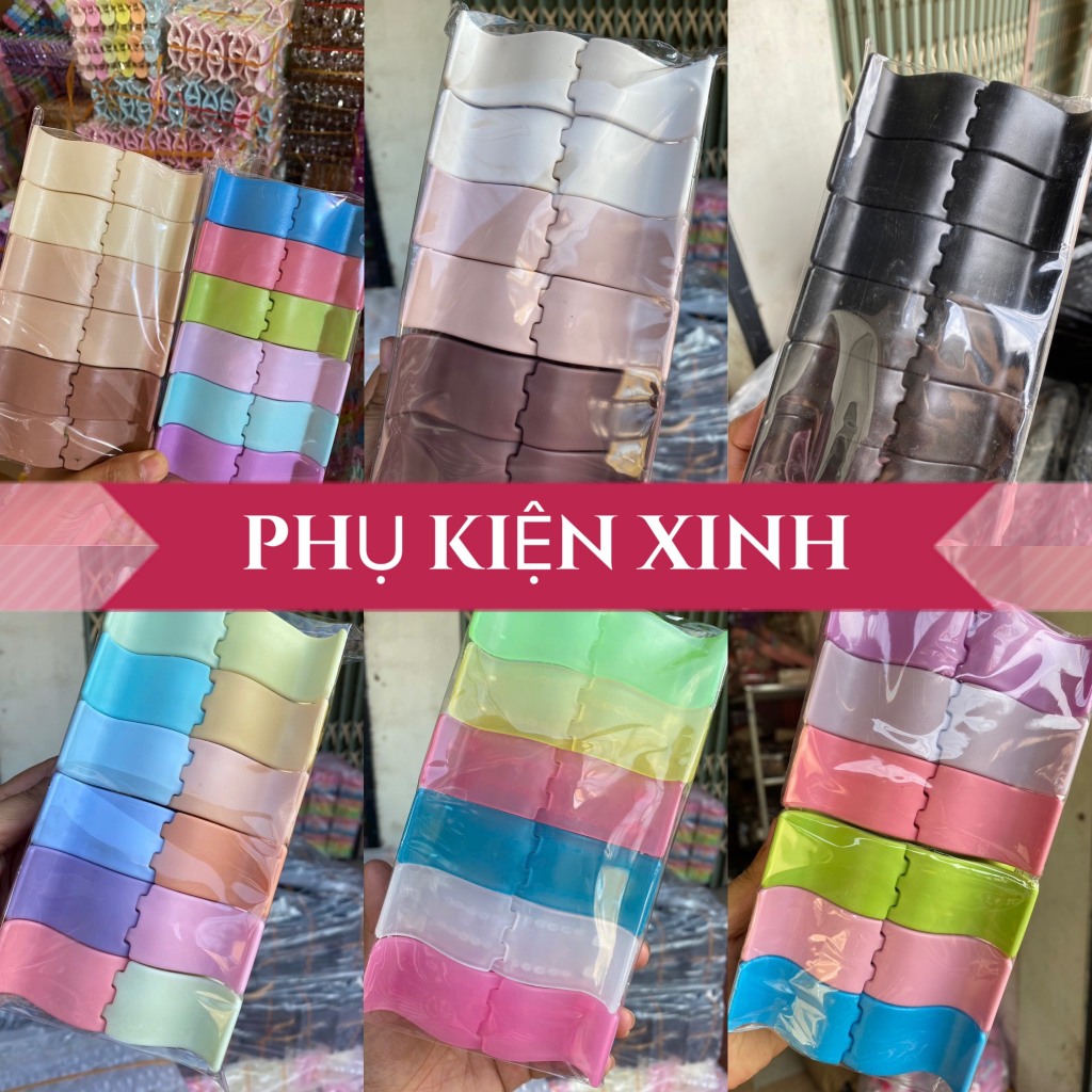 12 KẸP CÀNG CUA 5 RĂNG ĐẦU VUÔNG NHIỀU MÀU DÀY XỊN  MÀU HỒNG NÂU TRÀ SỮA HOT PKX GIÁ SỈ PHỤ KIỆN TÓC