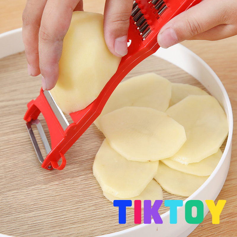 TIKTOY มีดปอกผลไม้ ที่ขูดมะละกอ เครื่องตัดผักเอนกประสงค์ เครื่องมือทำอาหาร ที่บ้าน อุปกรณ์ครัว เครื่องปอก ราคา 7 บาท*ส่งฟรี