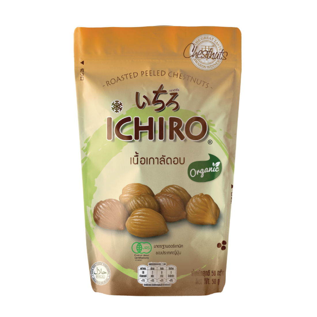 อิจิโร่ เนื้อเกาลัดอบ 50G. ราคา 39 บาท*ส่งฟรี