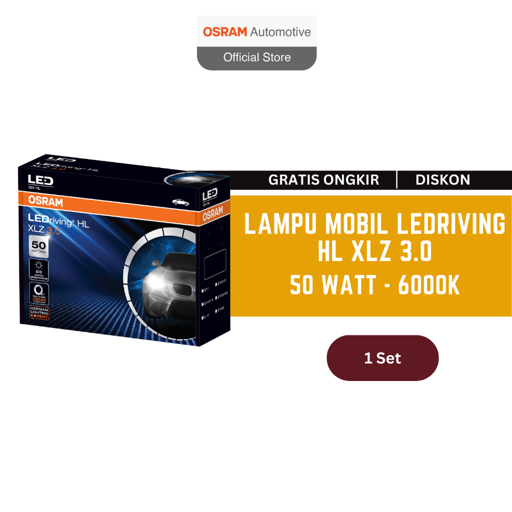Osram Lampu Mobil LEDriving XLZ 3.0 Pro 50W 12V - H4 - H8 - H11 - H16 - HB3 - HB4 Harga 858,900 Ringgit*Penghantaran Percuma