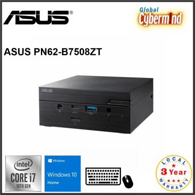 ASUS MINI PC PN62-B7508ZT Intel® Core™ i7-10510U Processor, 16GB 2666MHz DDR4, 256GB NVME SSD, Windows 10 Home, Compact and Lightweight, VESA-mountable (Brought to you by Global Cybermind)
