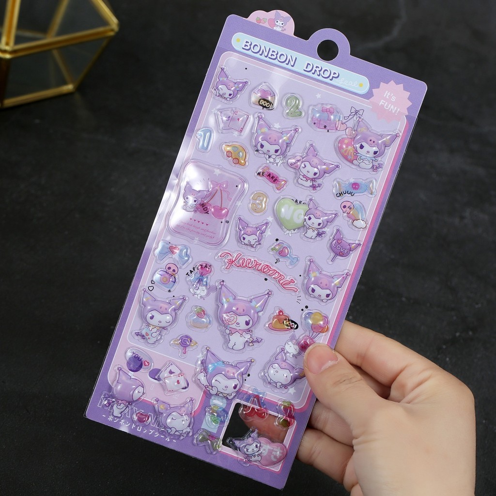 STARX New Sanrio 3D Embossed Stickers - Kuromi My Melody Pochacco | Waterproof Cartoon Decor