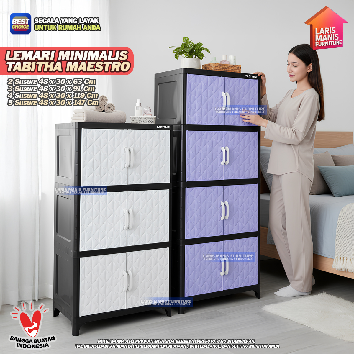 Plastic Wardrobe Multi-Purpose Shelf Door Wardrobe Maestro Tabitha Original Modern Minimalist Wardrobe Harga 79,000 rupiah*Gratis Ongkir