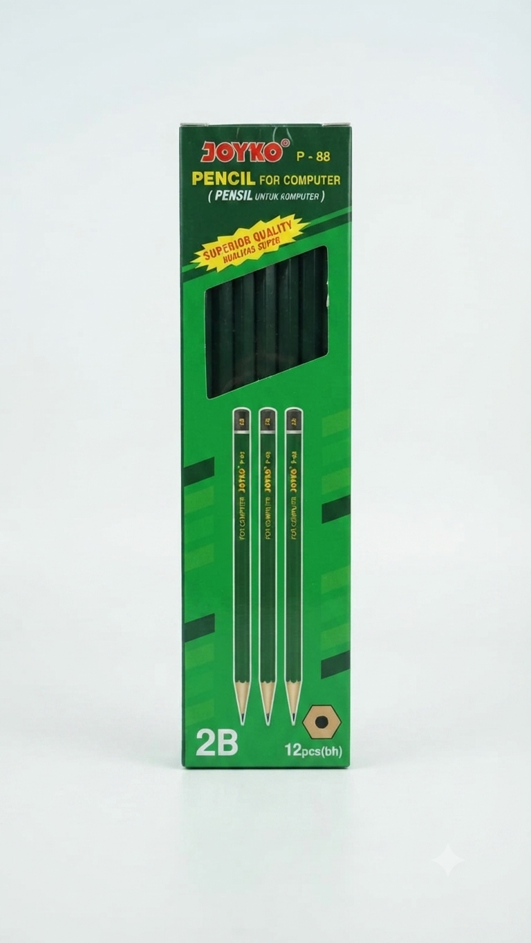 (1 PACK / 12 PCS) PENSIL KOMPUTER 2B JOYKO P-88 / P-93 ASLI / PENSIL UJIAN / PENSIL KAYU