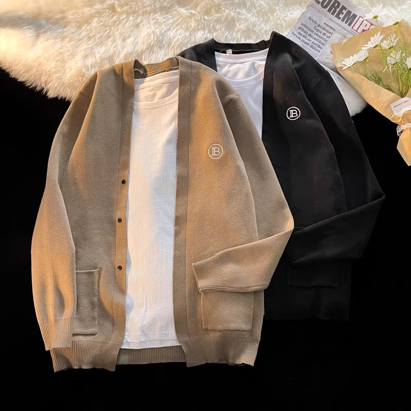 1Faruiline Store Áo Len ngoại cỡ dáng rộng phong cách Hàn Quốc mùa đông thời trang cho nam