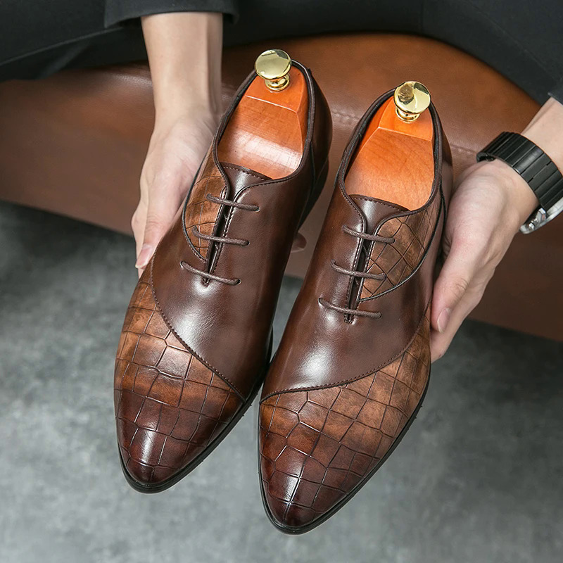 New Brown Derby Giày Cho Nam Giới Mũi Nhọn Ren-up Đen Người Đàn Ông Của Chính Thức Giày Handmade Kin