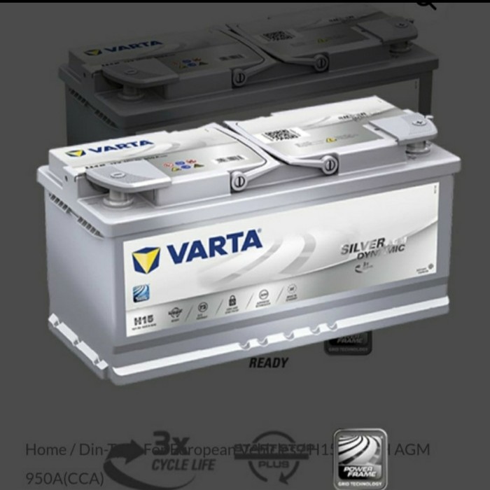 PROMO- AKI BMW F10 VARTA AGM 12V 105AH 950A BATTERY -Megavia Store Harga 9,120,000 rupiah*Gratis Ongkir