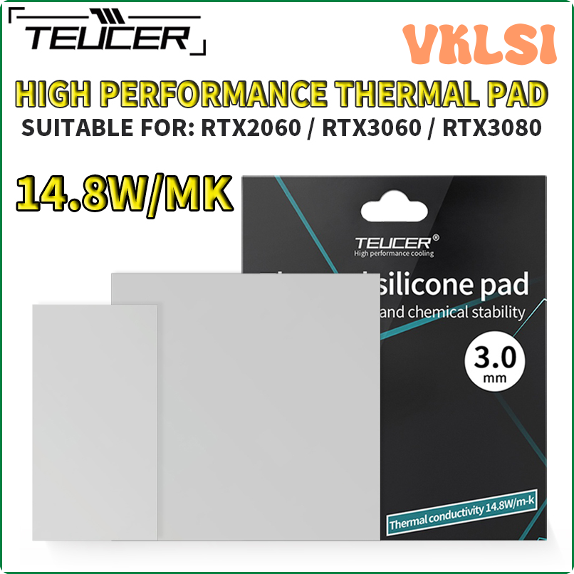 VKLSI TEUCER 14.8W/MK TP400 Soft Heat Dissipation Silicone Pad CPU/GPU Graphics Card Motherboard Silicone Grease Pad Thermal Pad BRSTR