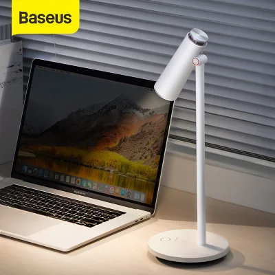Baseus Desk Lamp Table Reading light Eye Protection Dimmable LED Desk Lamp USB Rechargeable Work Study Table Lamp i-wok Stepless Book Light Officie Desk Light