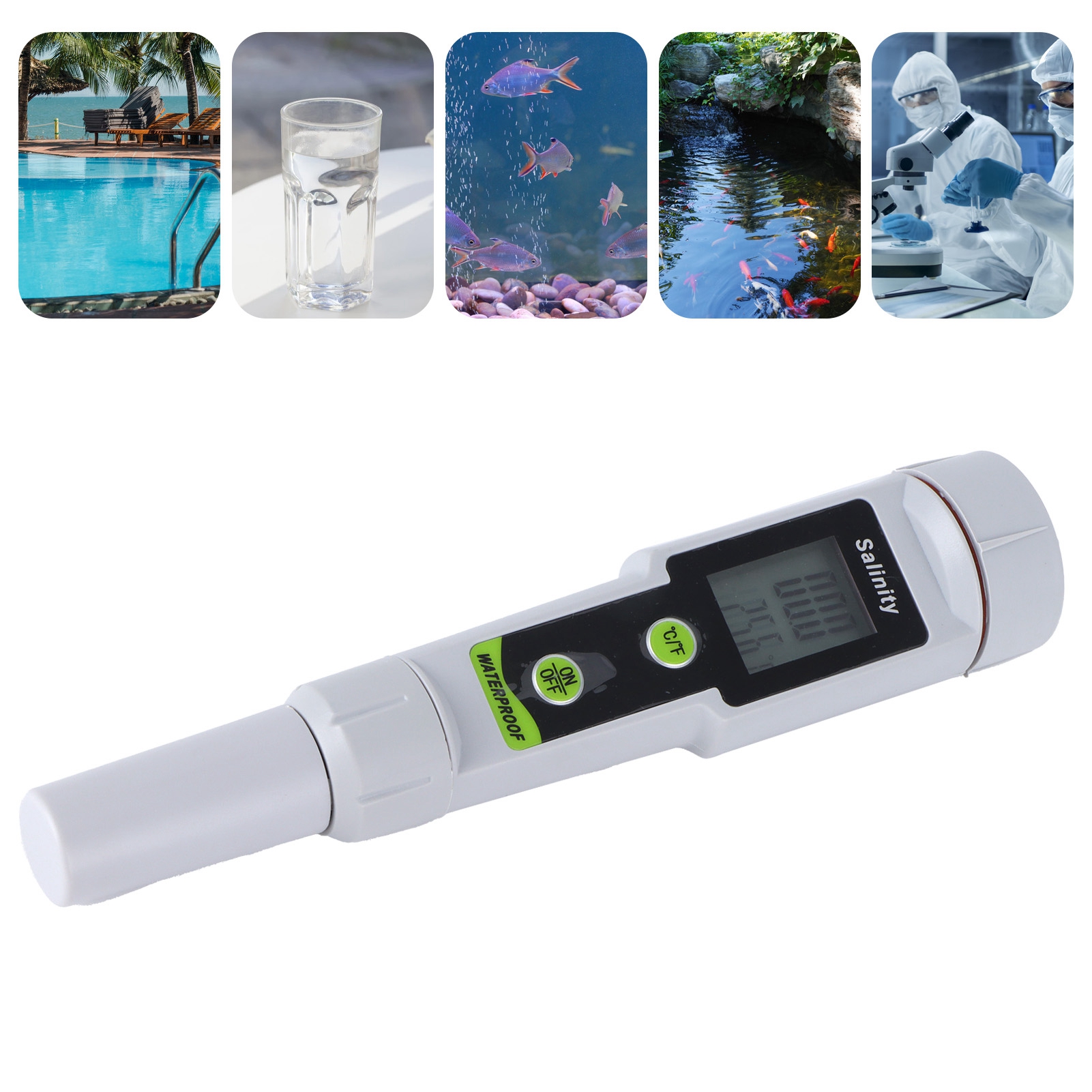 Salinity Detector Digital Salinity Meter Wear Resistant for Drinking Water Laboratories for Swimming Pools Fisheries ราคา 423 บาท*ส่งฟรี