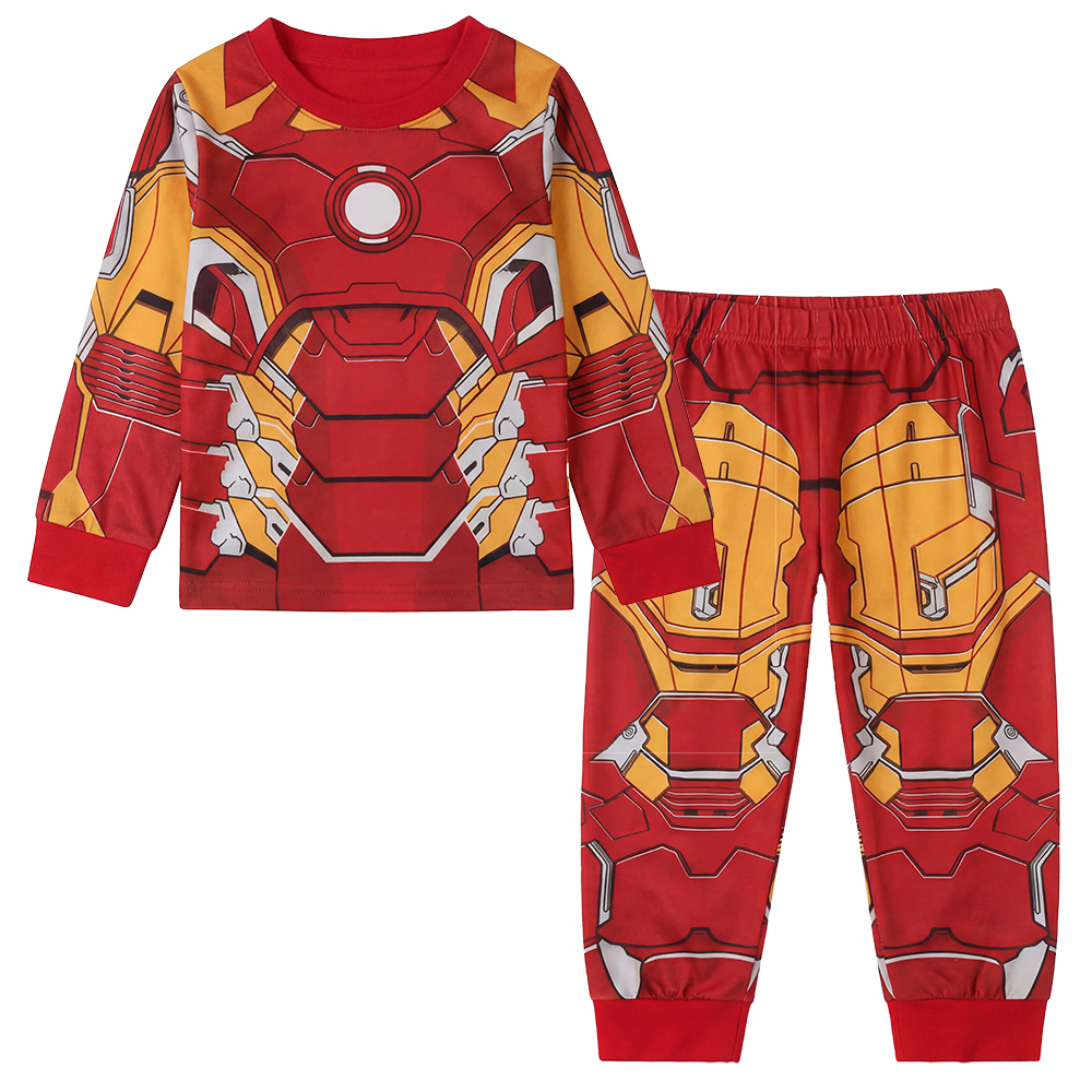 Baby Boy Clothes Set Cute Cartoon Marvel Superhero Ironman Long Sleeve Outfits Cotton Toddler Kids Clothing Sets 1-7 Years - 2