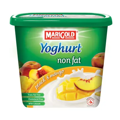 Marigold Non Fat Cup Yoghurt - Peach Mango 1KG