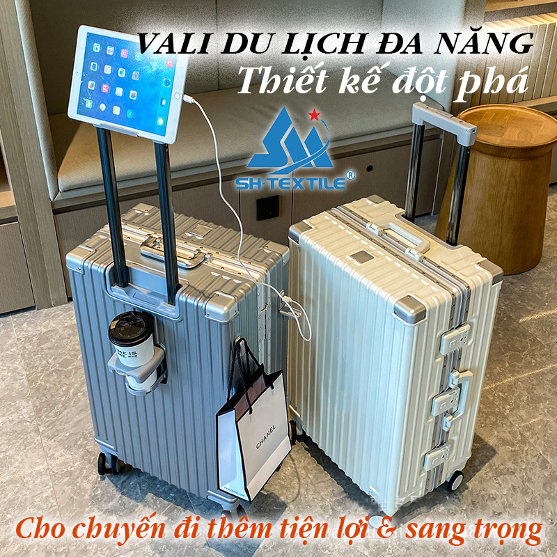 HOÀN TIỀN 15 VALI ĐA NĂNG Khung Nhôm 3 KHÓA Sập Gía để cốc Sạc dự phòng AN TOÀN HƠN Thời Trang Đa Dạng Bền Đẹp Sang Trọng