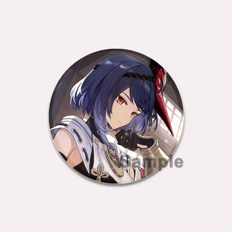 32/44/58mm Genshin Impact Game Badge Barbatos Beelzebul Amber Ningguang Xingqiu Keqing Brooches Cosp