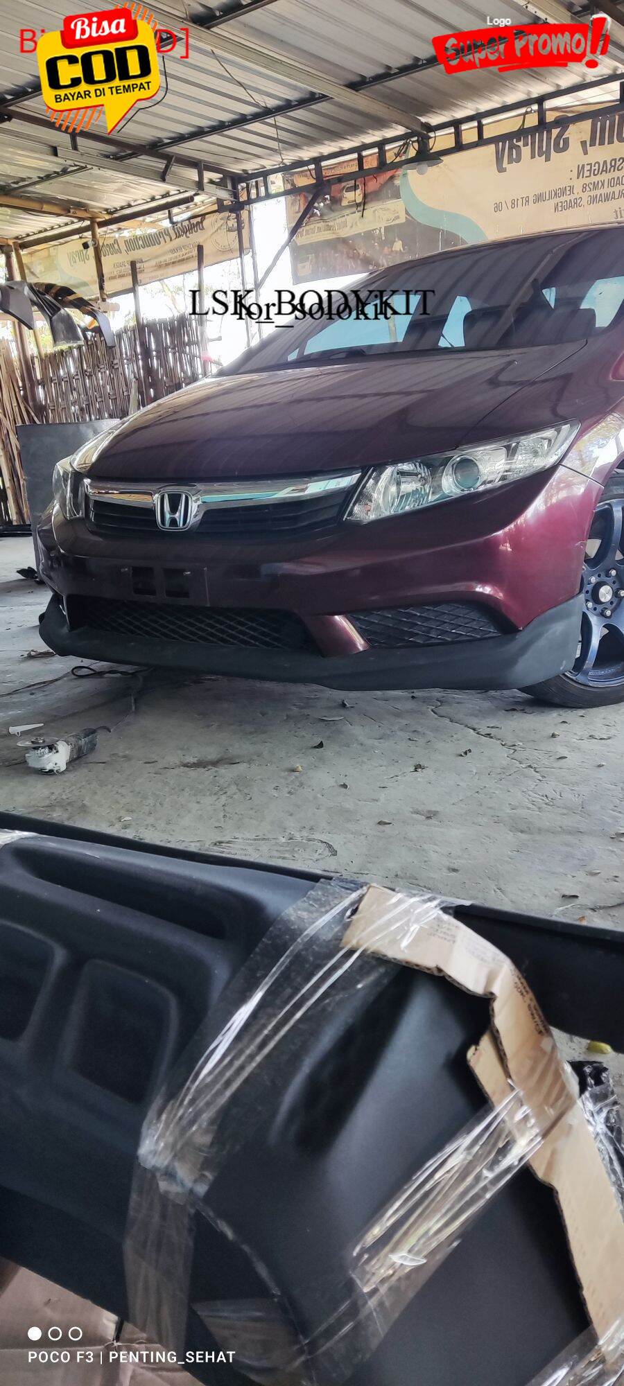 Bodykit Civic 2013-2015 Bodikit Body Kit Grade-A Lentur-Kuat-Tebal Harga 632,500 rupiah*Gratis Ongkir