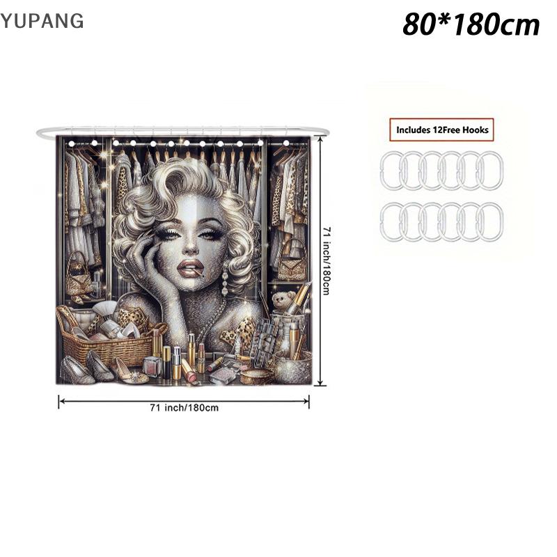 YUPANG Waterproof Golden Swan Shower Curtain Mildew Resistant Polyester Bathroom Curtain With Rustproof Grommets Home Decor - 7