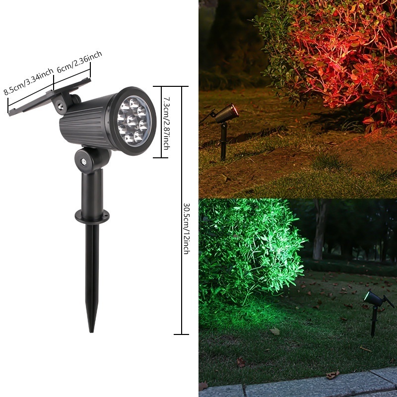18 đèn LED năng lượng mặt trời Đèn sân vườn Chiếu sáng ngoài trời Đèn sân cỏ Ip67 chống nước vườn Sân hiên bãi trang trí