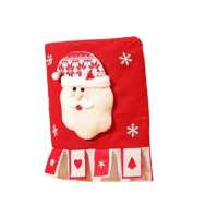 YERZ Cartoon Christmas Chair Cover Removable Soft Christmas Table Decor Reusable Stretch Xmas Dinner Chair Seat Cover Kitchen