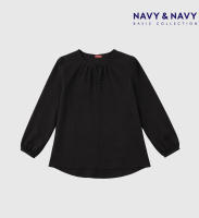 FOS x NAVY & NAVY WOMENS | ELEGANT ROUND NECK LONG SLEEVE BLOUSE WITH FRONT BUTTON