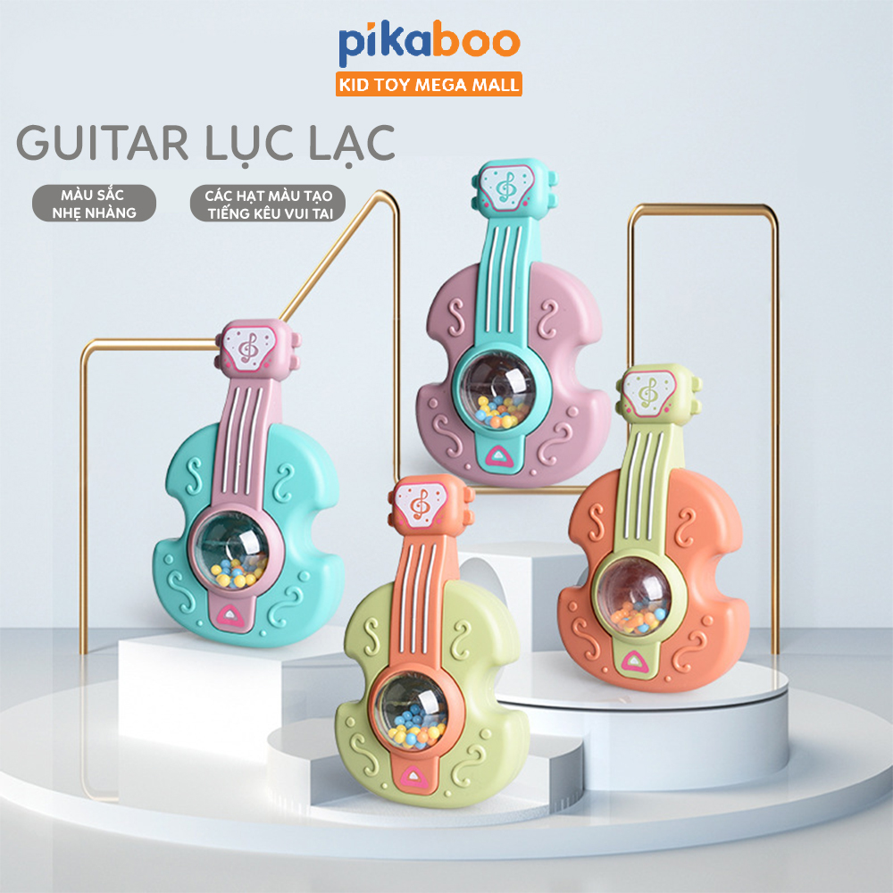 Đàn guitar lục lạc Pikaboo làm bằng chất liệu nhựa cao cấp an toàn với 4
