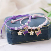 Lucky Butterfly Pendant Bracelet - Handmade Friendship Jewelry Gift