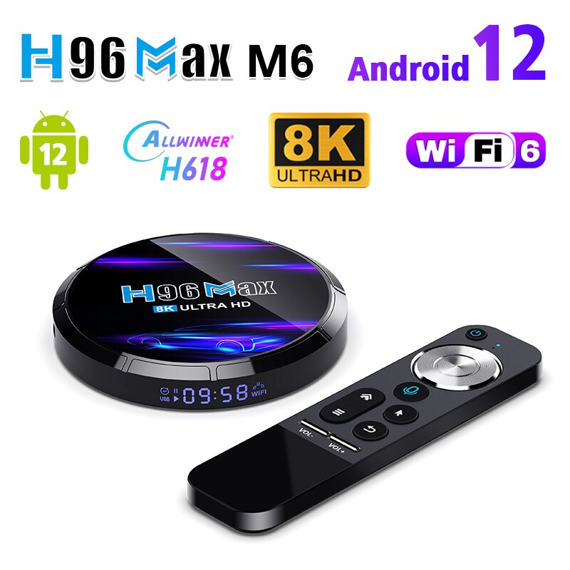 H96 Max h618 Android 12 TV Box Allwinner h618 lõi tứ Hỗ trợ 8K video BT wifi6 Google giọng nói phương tiện truyền thông Máy nghe nhạc thiết lập Bộ chuyển đổi tín hiệu