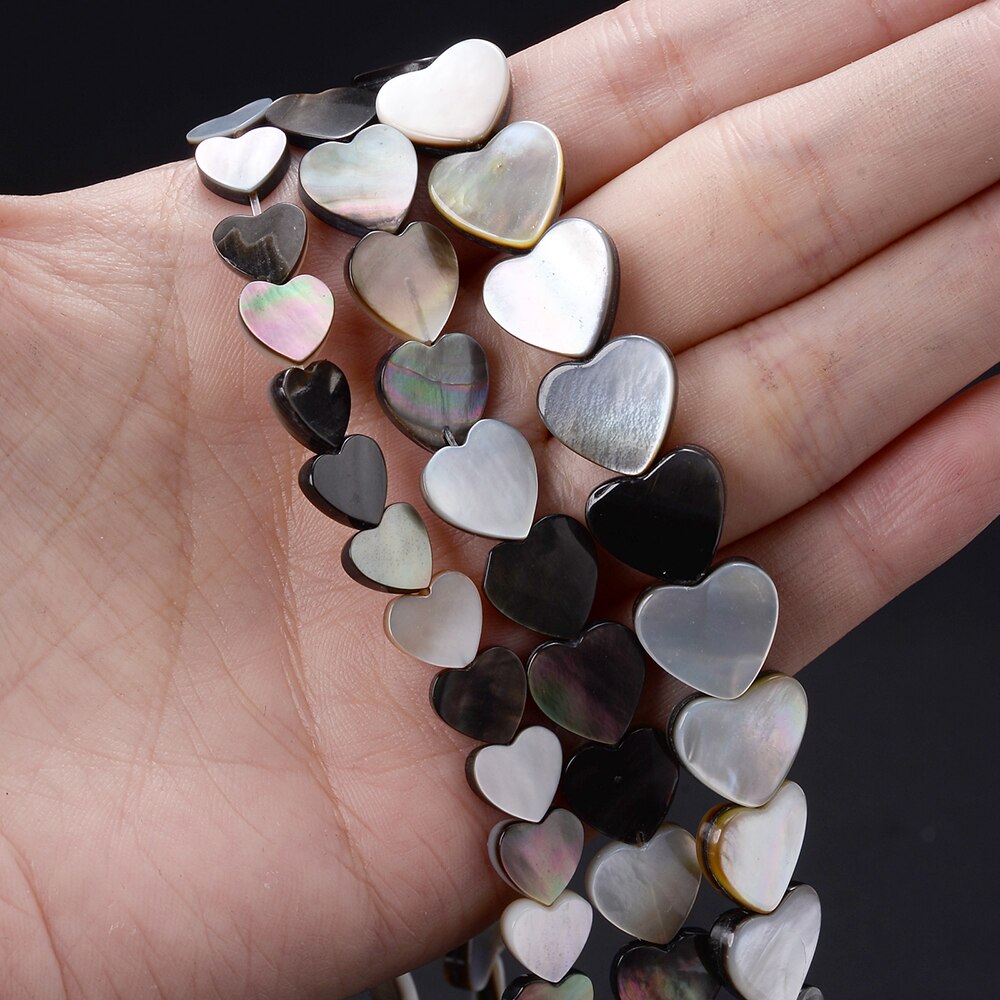 Natural Black Shell Beads Love Mother Of Pearl Bead For Jewelry Making DIY