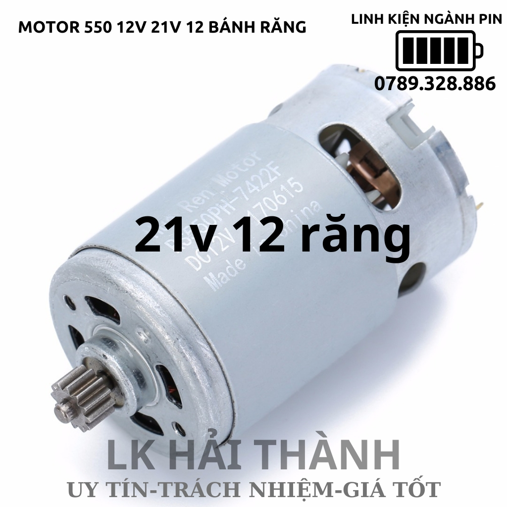 Motor 550 12v 21v thay thế cho máy khoan