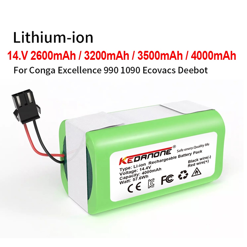 batería conga 1090 990 950 cecotec 14.4V 4.0Ah Li-ion battery for Ecovacs  Deebot DN621 601/605 Eufy RoboVac 35C Panda i7 V710 (handa na stock)  charlese